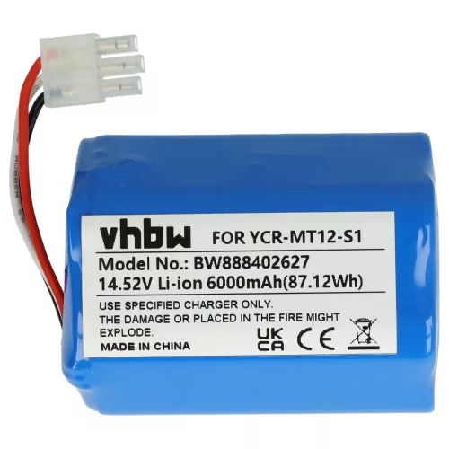 iClebo YCR-M07-20W helyettesítő takarítógép akkumulátor (Li-Ion, 6000mAh / 87.12Wh, 14.52V) - Utángyártott