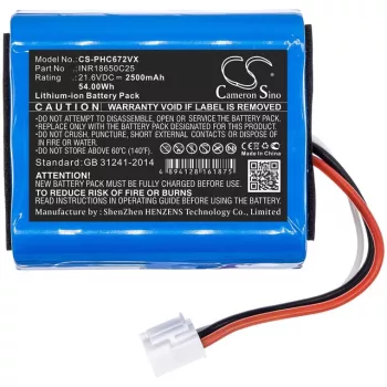   Philips 3000-018-25613 helyettesítő takarítógép akkumulátor (Li-Ion, 2500mAh / 54Wh, 21.6V) - Utángyártott