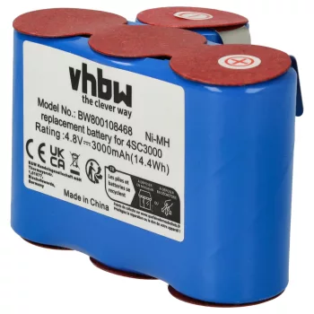   Vileda 4SC3000 helyettesítő takarítógép akkumulátor (NiMh, 3000mAh / 14.4Wh, 4.8V) - Utángyártott