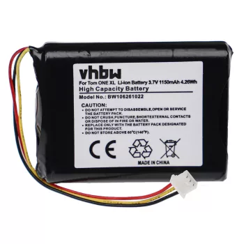   TomTom One V2/V3, XL készülékekhez akkumulátor (Li-Ion, 1150mAh / 4.26Wh, 3.7V) - Utángyártott