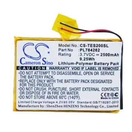 Teasi PL784262 helyettesítő akkumulátor (Li-Polymer, 2500mAh / 9.25Wh, 3.7V) - Utángyártott