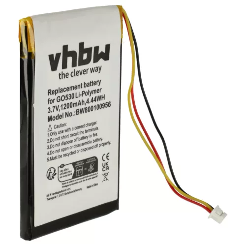 TomTom 1697461 helyettesítő akkumulátor (Li-Polymer, 1200mAh / 4.44Wh, 3.7V) - Utángyártott
