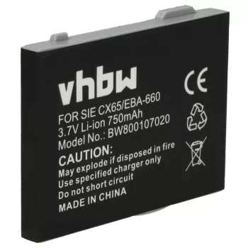   Siemens EBA-660 helyettesítő mobiltelefon akkumulátor (Li-Ion, 750mAh / 2.78Wh, 3.7V) - Utángyártott