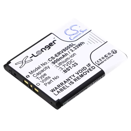 Sony-Ericsson C702 készülékhez mobiltelefon akkumulátor (Li-Ion, 900mAh / 3.33Wh, 3.7V) - Utángyártott