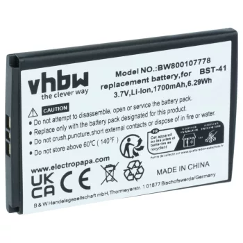   Sony-Ericsson A8 készülékhez mobiltelefon akkumulátor (Li-Ion, 1700mAh / 6.29Wh, 3.7V) - Utángyártott