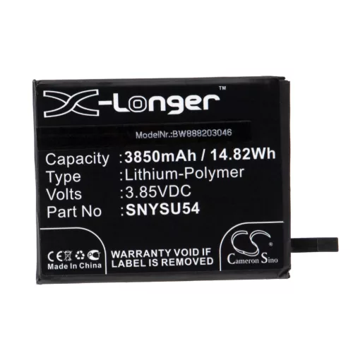 Sony SNYSU54 helyettesítő mobiltelefon akkumulátor (Li-Polymer, 3850mAh / 14.82Wh, 3.85V) - Utángyártott