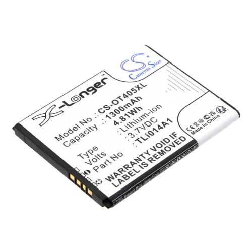 Alcatel One Touch T Pop OT-4010 készülékhez mobiltelefon akkumulátor (Li-Ion, 3.7V, 1300mAh / 4.81Wh) - Utángyártott