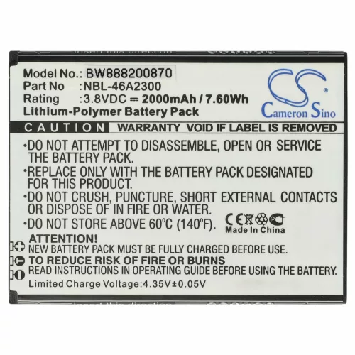 TP-Link NBL-46A2300 helyettesítő mobiltelefon akkumulátor (Li-Polymer, 3.8V, 2000mAh / 7.6Wh) - Utángyártott