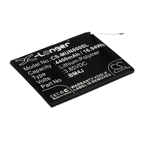 Xiaomi / Redmi BM4J helyettesítő mobiltelefon akkumulátor (Li-Polymer, 3.85V, 4400mAh / 16.94Wh) - Utángyártott