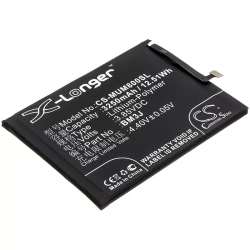 Xiaomi BM3J helyettesítő mobiltelefon akkumulátor (Li-Polymer, 3.85V, 3250mAh / 12.51Wh) - Utángyártott