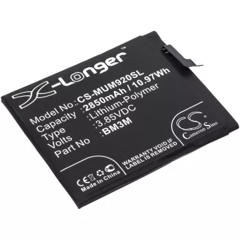   Xiaomi BM3M helyettesítő mobiltelefon akkumulátor (Li-Polymer, 3.85V, 2850mAh / 10.97Wh) - Utángyártott