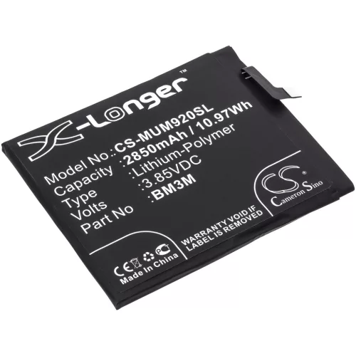 Xiaomi BM3M helyettesítő mobiltelefon akkumulátor (Li-Polymer, 3.85V, 2850mAh / 10.97Wh) - Utángyártott