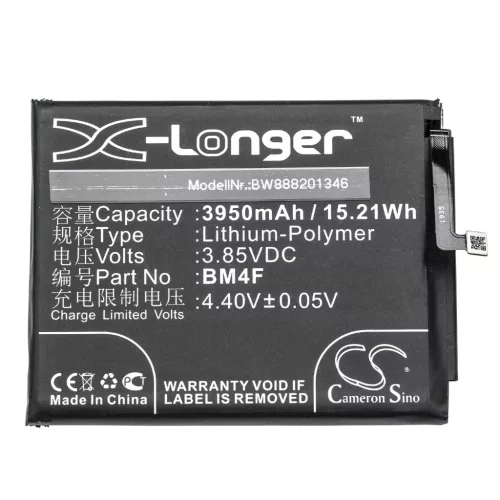 Xiaomi BM4F helyettesítő mobiltelefon akkumulátor (Li-Polymer, 3.85V, 3950mAh / 15.21Wh) - Utángyártott