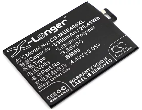 Xiaomi BM50 helyettesítő mobiltelefon akkumulátor (Li-Polymer, 3.85V, 5300mAh / 20.41Wh) - Utángyártott