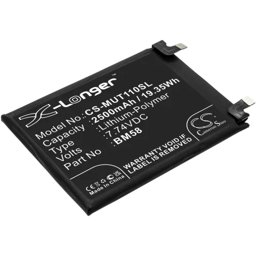 Xiaomi BM58 helyettesítő mobiltelefon akkumulátor (Li-Polymer, 7.74V, 2500mAh / 19.35Wh) - Utángyártott