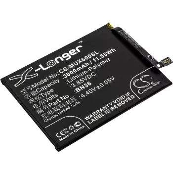   Xiaomi BN36 helyettesítő mobiltelefon akkumulátor (Li-Polymer, 3.85V, 3000mAh / 11.55Wh) - Utángyártott