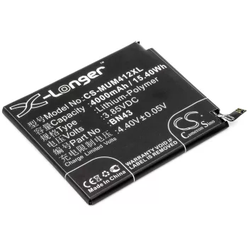   Xiaomi BN43 helyettesítő mobiltelefon akkumulátor (Li-Polymer, 3.85V, 4000mAh / 15.4Wh) - Utángyártott