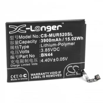   Xiaomi BN44 helyettesítő mobiltelefon akkumulátor (Li-Polymer, 3.85V, 3900mAh / 15.02Wh) - Utángyártott