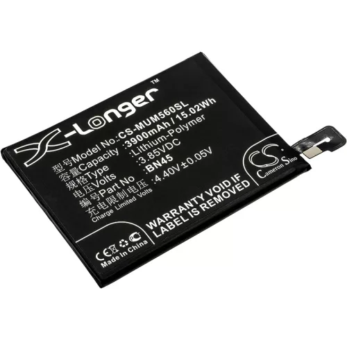 Xiaomi BN45 helyettesítő mobiltelefon akkumulátor (Li-Polymer, 3.85V, 3900mAh / 15.02Wh) - Utángyártott