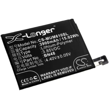   Xiaomi BN48 helyettesítő mobiltelefon akkumulátor (Li-Polymer, 3.85V, 3900mAh / 15.02Wh) - Utángyártott