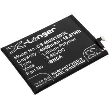   Xiaomi BN5A helyettesítő mobiltelefon akkumulátor (Li-Polymer, 3.85V, 4900mAh / 18.87Wh) - Utángyártott
