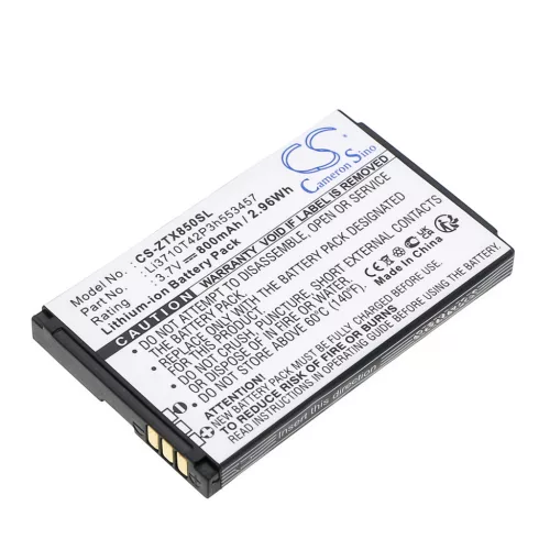 ZTE Li3710T42P3h553457 helyettesítő mobiltelefon akkumulátor (Li-Ion, 3.7V, 800mAh / 2.96Wh) - Utángyártott