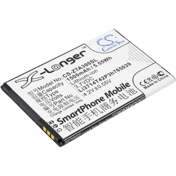   ZTE Li3714T42P3h765039 helyettesítő mobiltelefon akkumulátor (Li-Ion, 3.7V, 1500mAh / 5.55Wh) - Utángyártott
