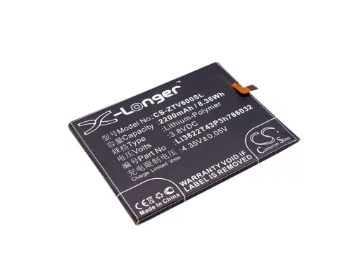 ZTE Li3822T43P3h786032 helyettesítő mobiltelefon akkumulátor (Li-Polymer, 3.8V, 2200mAh / 8.36Wh) - Utángyártott