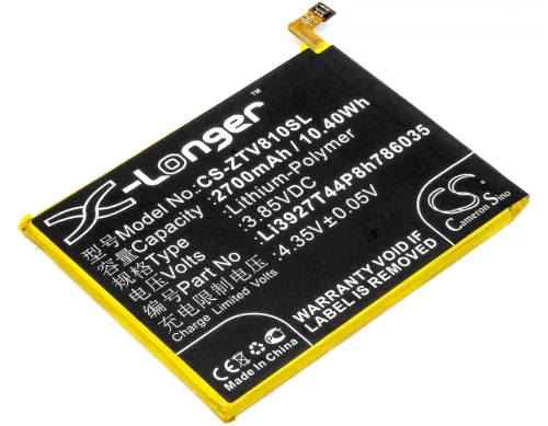 ZTE Li3927T44P8h786035 helyettesítő mobiltelefon akkumulátor (Li-Polymer, 3.85V, 2700mAh / 10.4Wh) - Utángyártott
