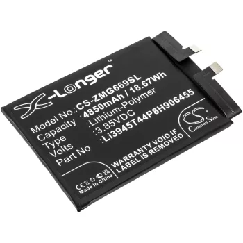   ZTE Li3945T44P8H906455 helyettesítő mobiltelefon akkumulátor (Li-Polymer, 3.85V, 4850mAh / 18.67Wh) - Utángyártott