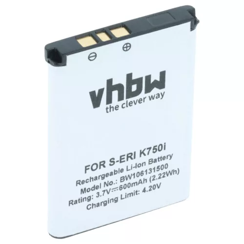Sony-Ericsson Z710i készülékhez mobiltelefon akkumulátor (Li-Ion, 3.7V, 600mAh / 2.22Wh) - Utángyártott