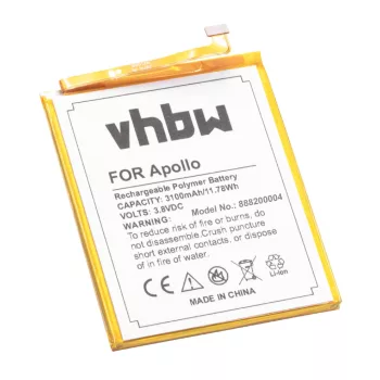   Vernee Apollo Lite készülékhez mobiltelefon akkumulátor (Li-Polymer, 3.8V, 3100mAh / 11.4Wh) - Utángyártott