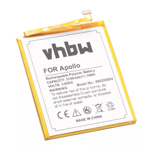 Vernee Apollo Lite készülékhez mobiltelefon akkumulátor (Li-Polymer, 3.8V, 3100mAh / 11.4Wh) - Utángyártott