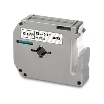   Brother LMM131, M-K131, M-K131s helyettesítő címkeszalag (Átlátszó alapon Fekete) - Utángyártott