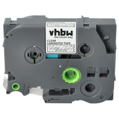 Brother PT 300, 300 SP, 310, 310 CC, 340 készülékekhez címkeszalag (Átlátszó alapon Fehér) - Utángyártott