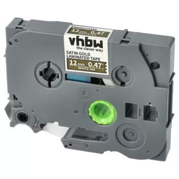   Brother TZ-MQ835, TZE-MQ835 helyettesítő címkeszalag (Szatén Arany alapon Fehér) - Utángyártott