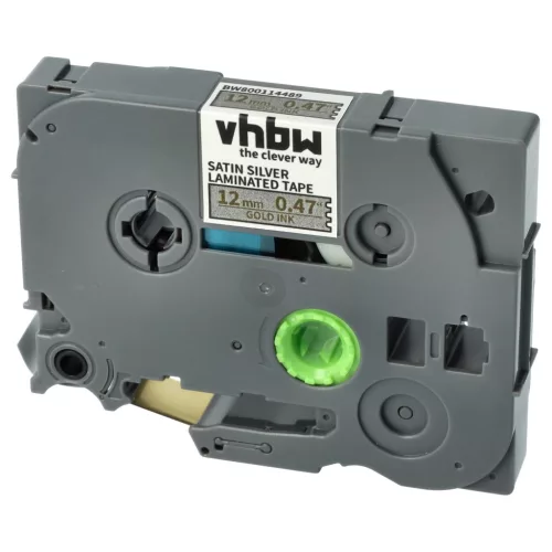 Brother TZ-MQ934, TZE-MQ934 helyettesítő címkeszalag (Szatén Ezüst alapon Arany) - Utángyártott