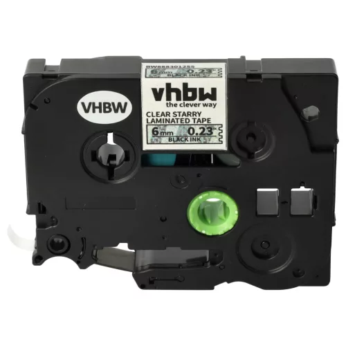 Brother TZE-111L1 helyettesítő címkeszalag (Átlátszó (Csillámos) alapon Fekete) - Utángyártott