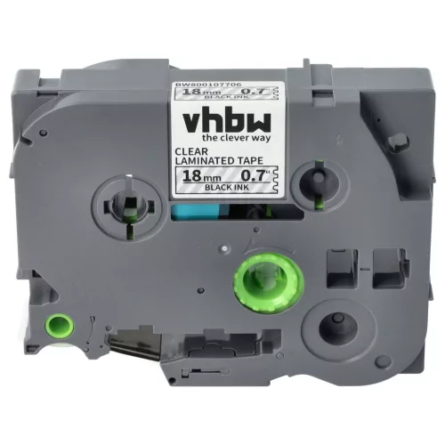 Brother TZ-141, TZE-141 helyettesítő címkeszalag (Átlátszó alapon Fekete) - Utángyártott