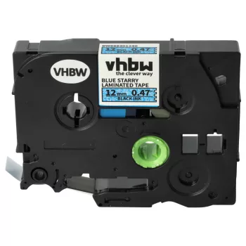   Brother TZE-531L1 helyettesítő címkeszalag (Kék (Csillámos) alapon Fekete) - Utángyártott