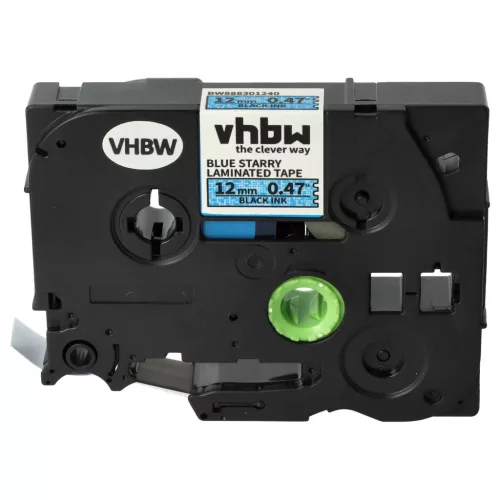 Brother TZE-531L1 helyettesítő címkeszalag (Kék (Csillámos) alapon Fekete) - Utángyártott