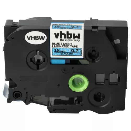 Brother TZE-541L1 helyettesítő címkeszalag (Kék (Csillámos) alapon Fekete) - Utángyártott