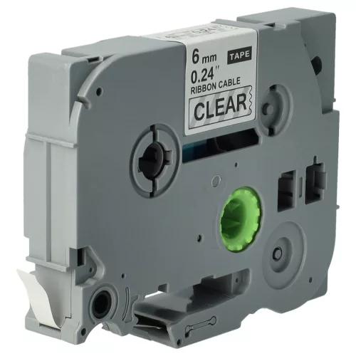 Brother TZ-FX111, TZE-FX111 helyettesítő címkeszalag (Átlátszó alapon Fekete) - Utángyártott