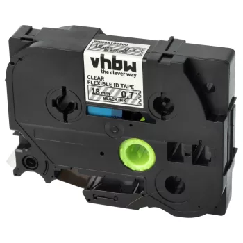   Brother TZ-FX141, TZE-FX141 helyettesítő címkeszalag (Átlátszó alapon Fekete) - Utángyártott