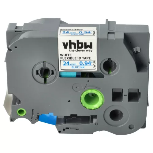 Brother TZE-FX253 helyettesítő címkeszalag (Fehér alapon Kék) - Utángyártott