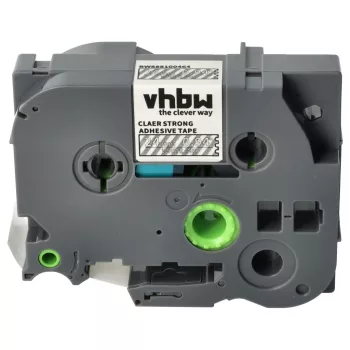   Brother TZE-S155 helyettesítő címkeszalag (Átlátszó alapon Fehér) - Utángyártott