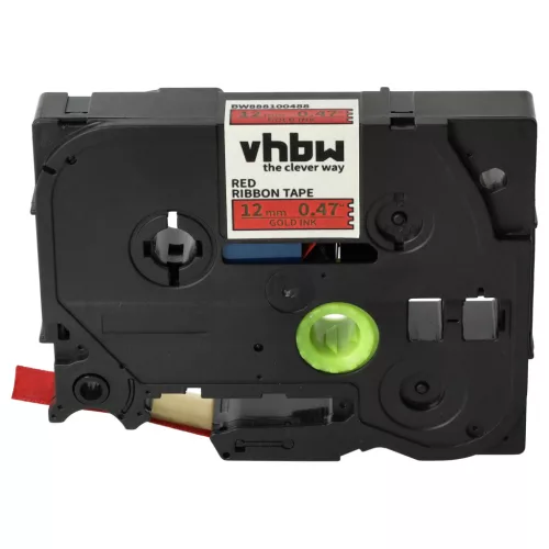 Brother TZE-RW34 helyettesítő címkeszalag (Piros alapon Arany) - Utángyártott