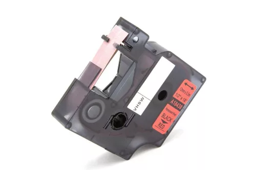 Dymo 18438 helyettesítő címkeszalag (Piros alapon Fekete) - Utángyártott