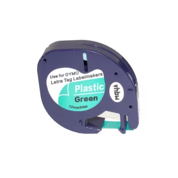   Dymo 91204 helyettesítő címkeszalag (Zöld alapon Fekete) - Utángyártott