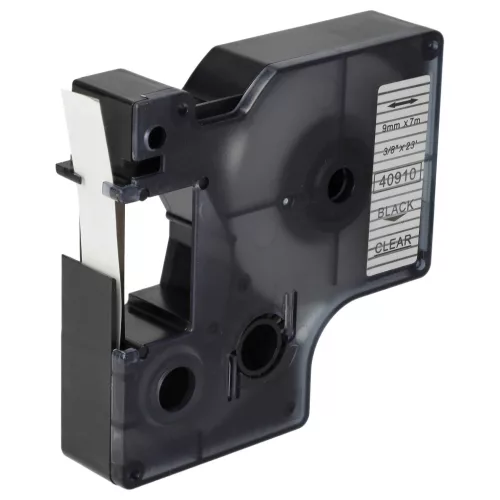 Dymo 40910, D1 helyettesítő címkeszalag (Átlátszó alapon Fekete) - Utángyártott